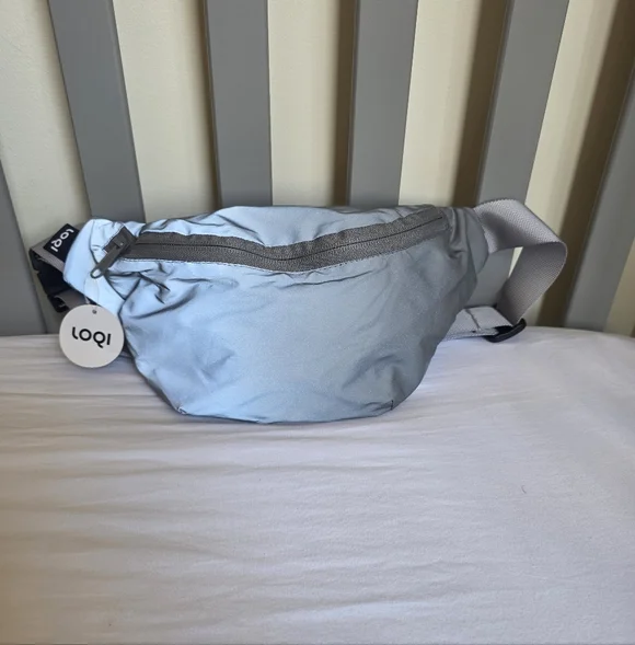 LOQI Metallic Gray Reflective Belt Bag NWT - Picture 1 of 11